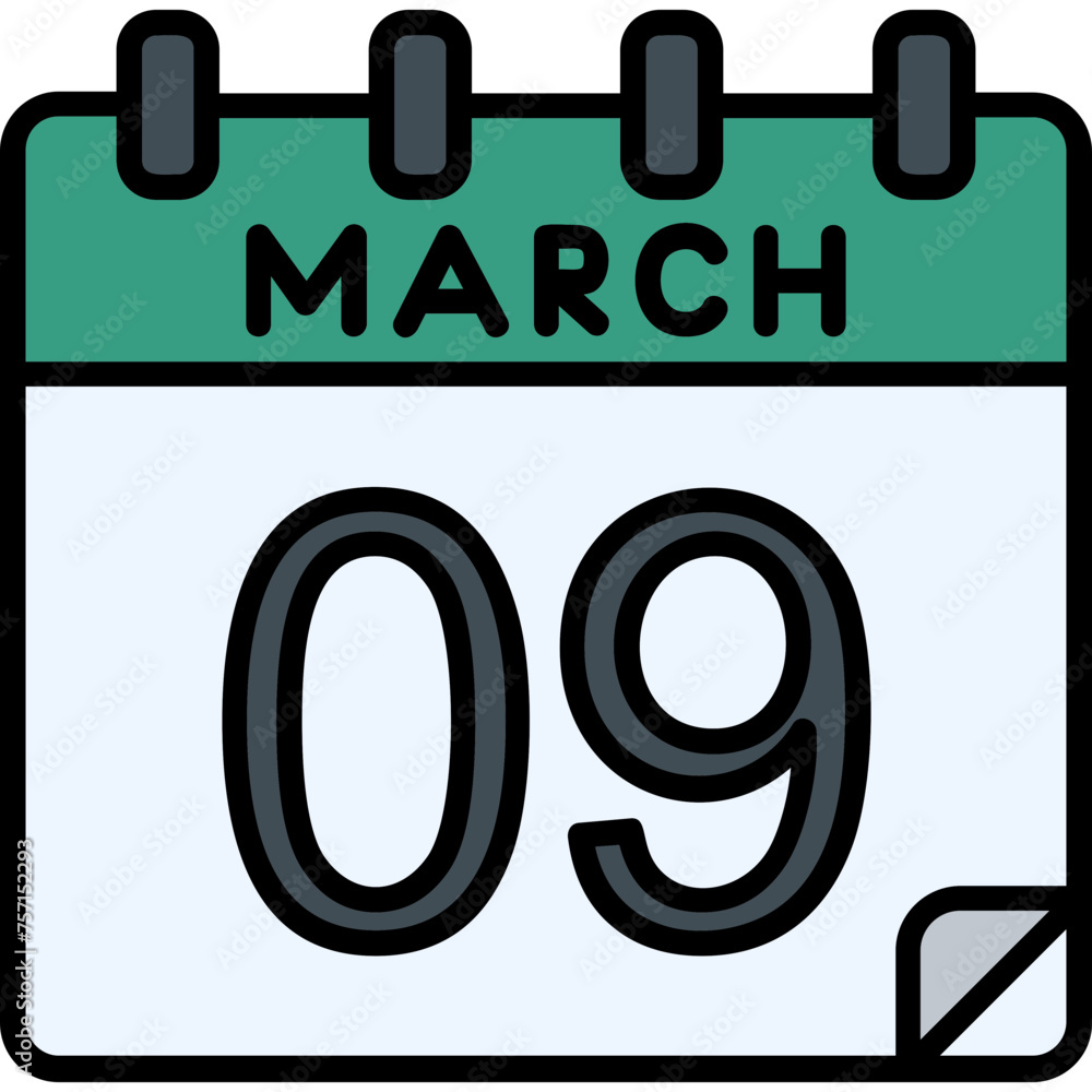 9 March Vector Icon Design 9 March Vector Icon Design