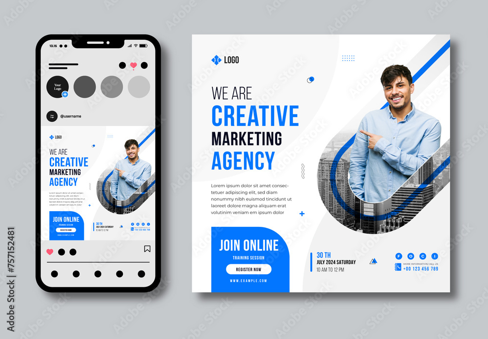 Business Social Media Post Layout Stock Template | Adobe Stock