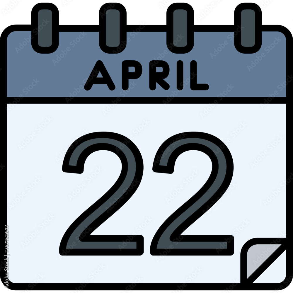 22 April Vector Icon Design 22 April Vector Icon Design