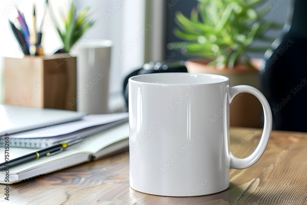 3d rendered of white coffee mug on a wooden table with a pencil, evoking the atmosphere of a home office or workspace 3d rendered of white coffee mug on a wooden table with a pencil, evoking the atmosphere of a home office or workspace