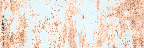 Old rusted metal texture. The surface of rough iron wall. Wide panoramic background for design.