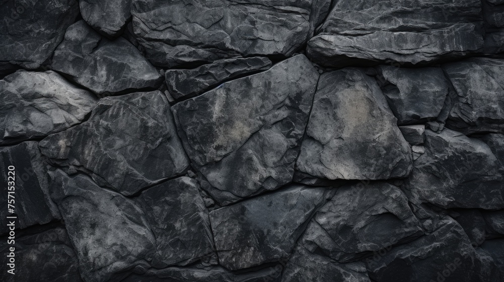 Textured black stone background. Textured black stone background.