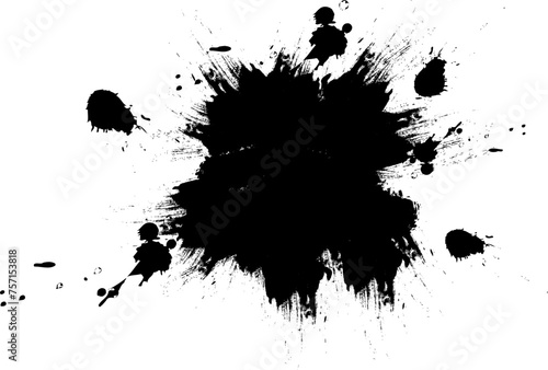 black brush ink grunge splash splatter background empty space template