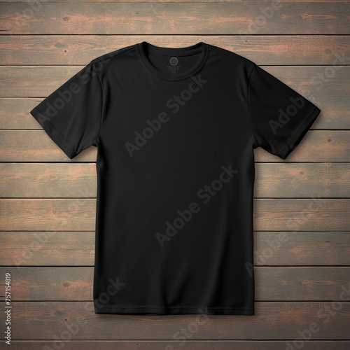 black t-shirt mockup сreated with Generative Ai