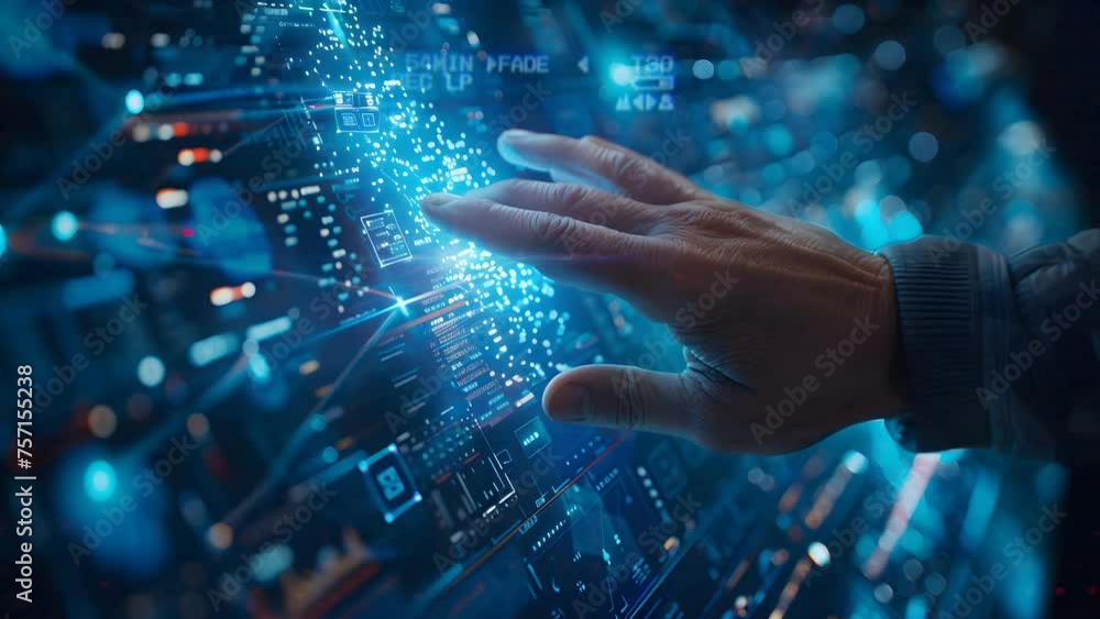 Hands Interacting with Digital Display. Seamless Looping 4k Video Animation Hands Interacting with Digital Display. Seamless Looping 4k Video Animation