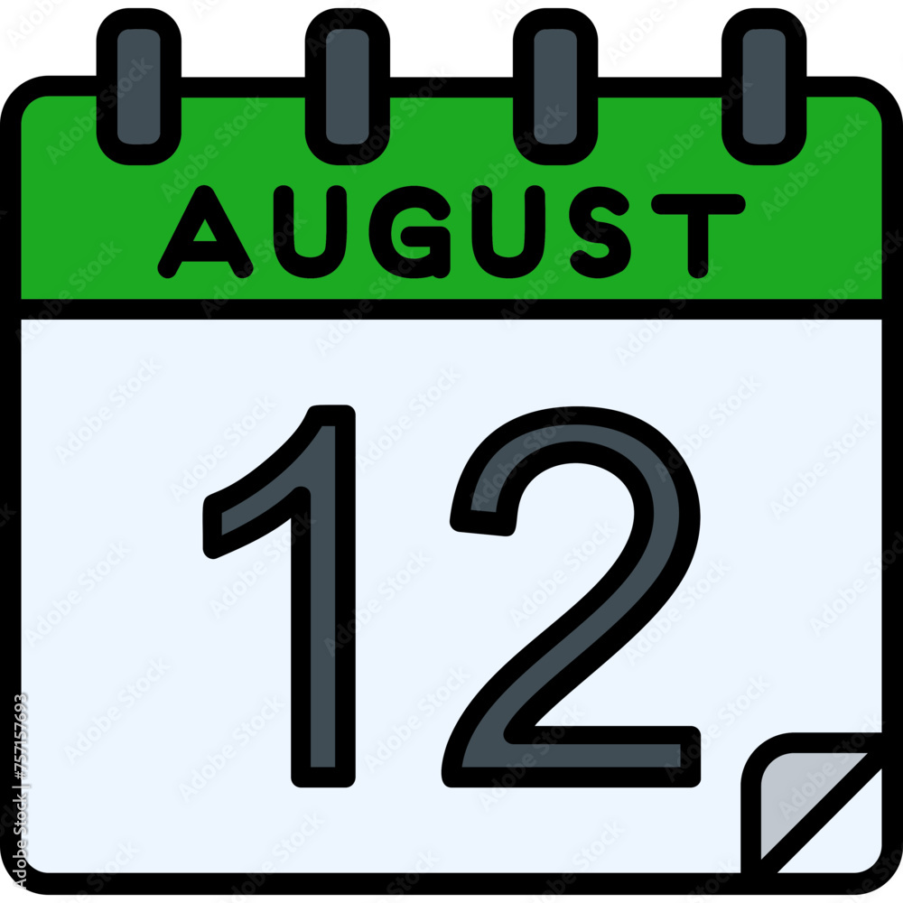 12 August Vector Icon Design 12 August Vector Icon Design