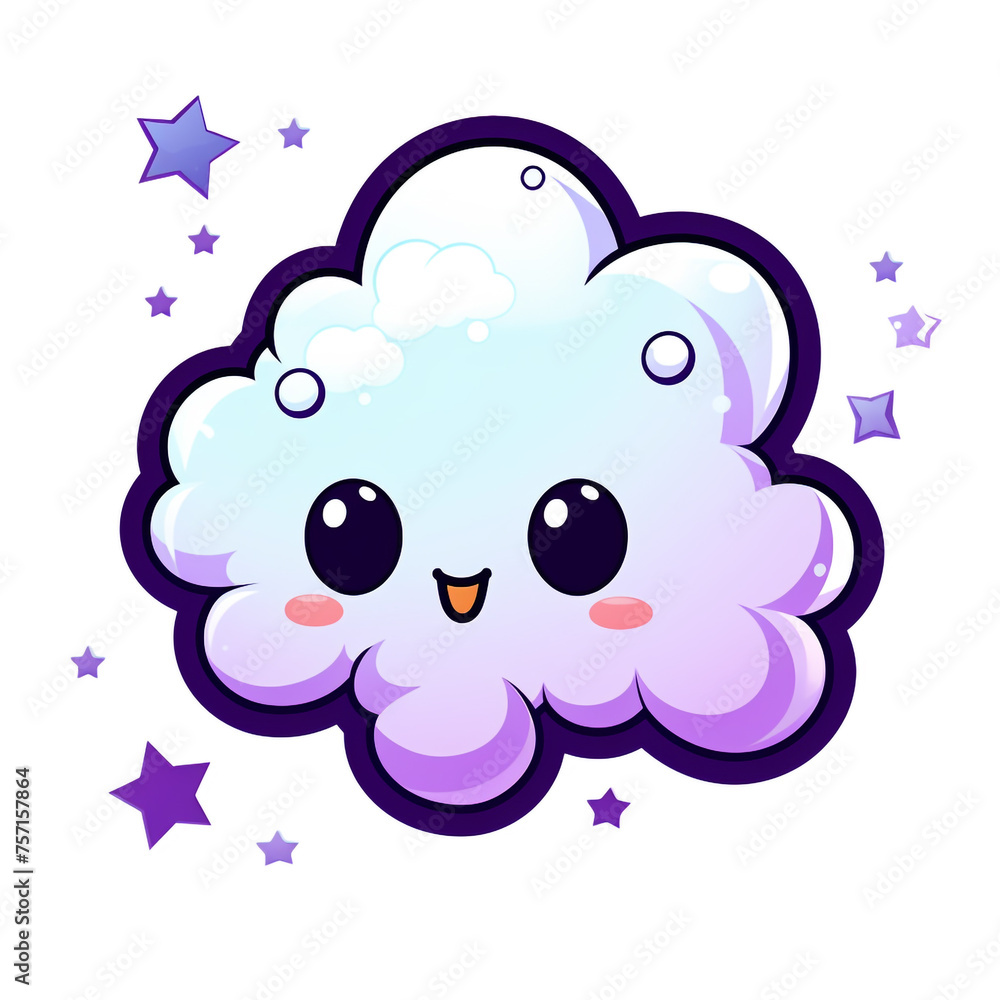a white cloud with stars at the center, in the style of kawaii pop art сreated with Generative Ai a white cloud with stars at the center, in the style of kawaii pop art сreated with Generative Ai
