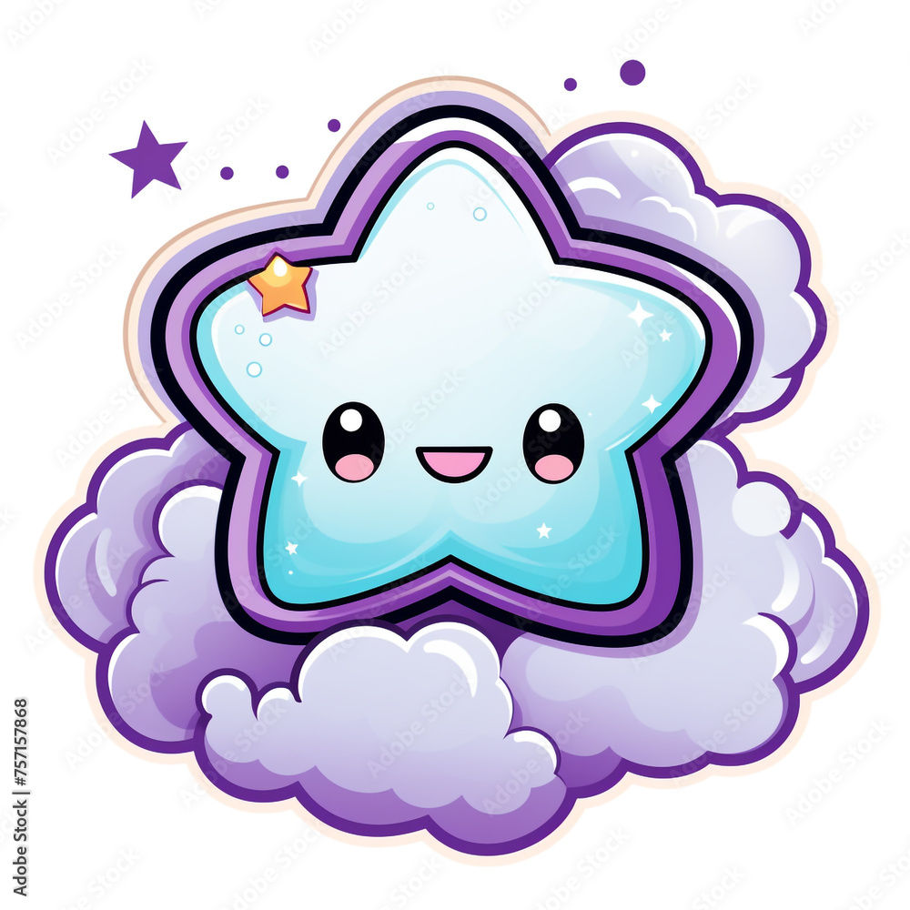 a white cloud with stars at the center, in the style of kawaii pop art сreated with Generative Ai a white cloud with stars at the center, in the style of kawaii pop art сreated with Generative Ai