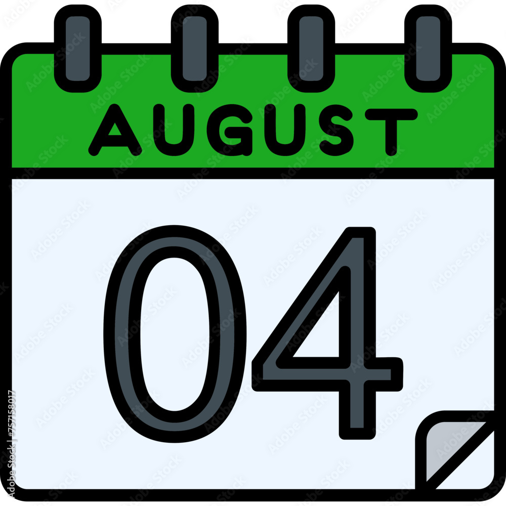 4 August Vector Icon Design