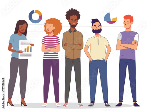 A group of investors analyzes potential startup pitches evaluating their market potential and investment risks. (Investment meeting) 