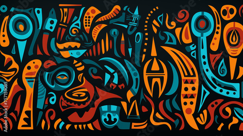 Colorful Abstract Tribal Fusion Artwork