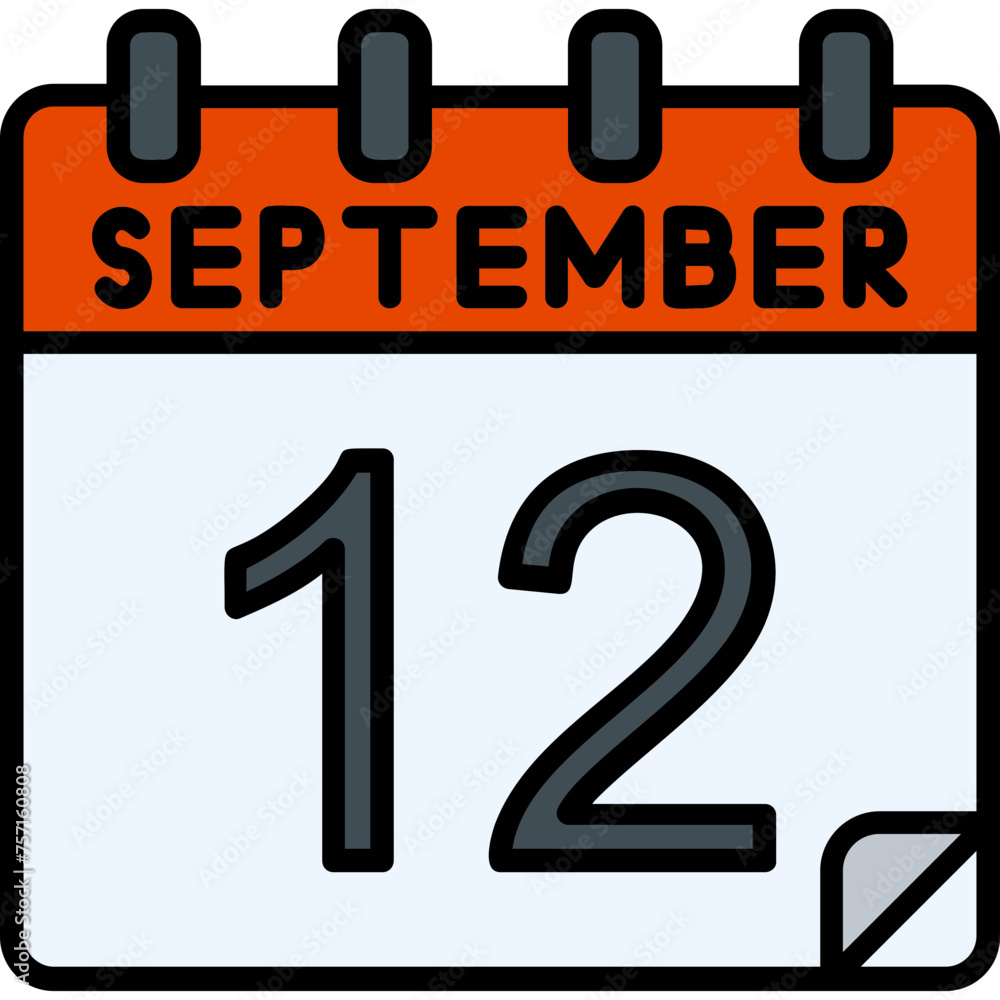 12 September Vector Icon Design 12 September Vector Icon Design