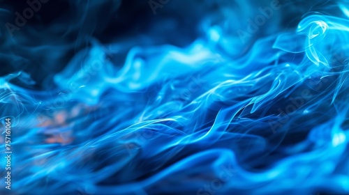 Mesmerizing Blue Abstract Smoke Waves Background