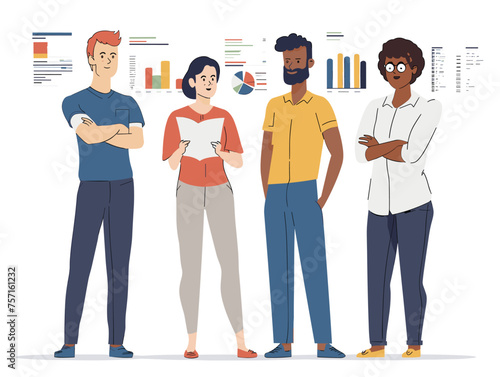  A team of data analysts scrutinize market research data identifying trends and insights to inform future strategies. (Market research analysis) 