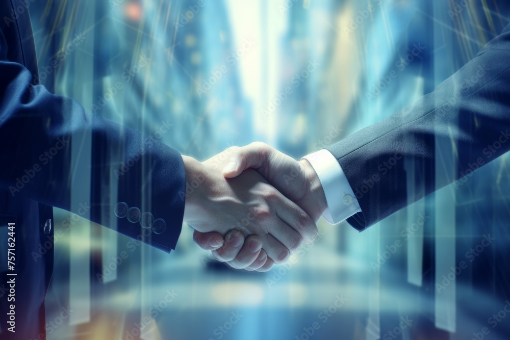 business people shaking hands on a background with technology graphics business people shaking hands on a background with technology graphics