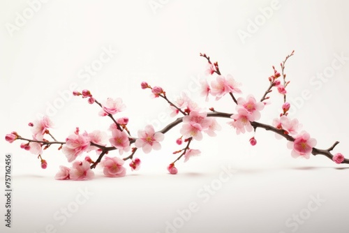 bud bloomed cherry blossom against a white background