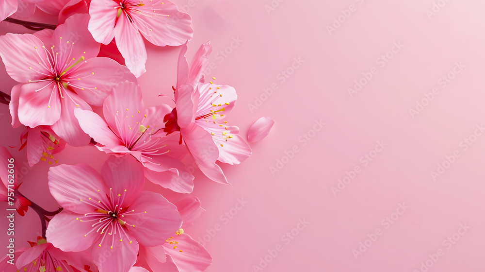 Colorful Natural Blooming Cherry Flower Spring Background