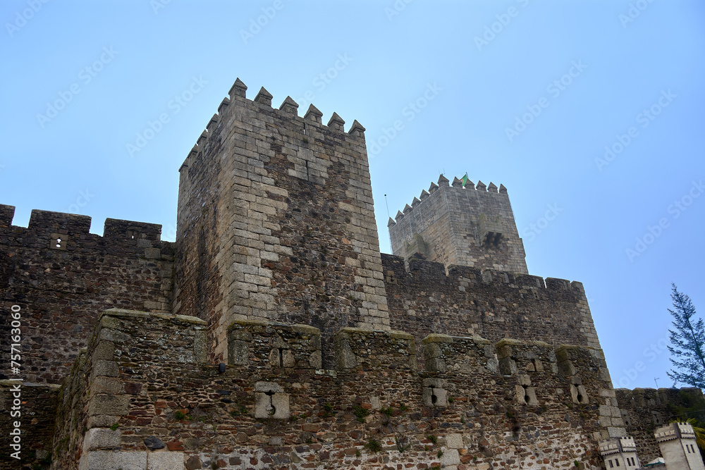 Detail of the towers of Sabugal Castle in Portugal