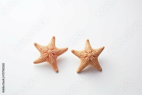 two starfish on a white background