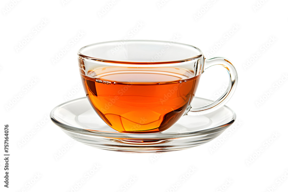 Glass cup of hot aromatic black tea isolated on transparent background Glass cup of hot aromatic black tea isolated on transparent background