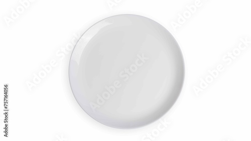 Empty ceramic round plate isolated on white
