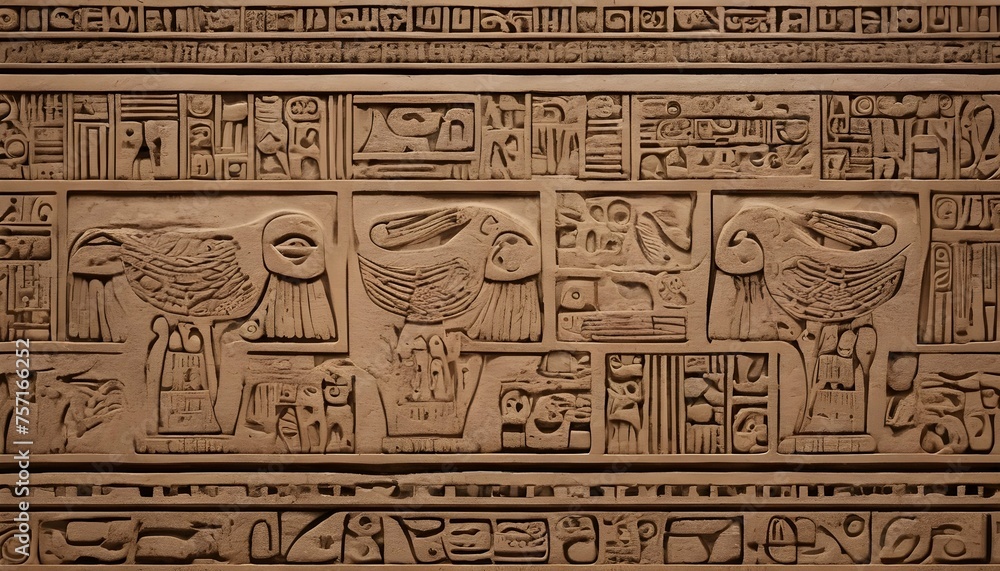 Owls With Patterns Resembling Ancient Hieroglyphic