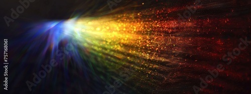rainbow colored optical flare on black, helios lens, exposure © paisorn