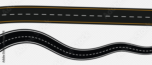 Top view on road map. Curve highway roadway. Vector infographic. EPS 10