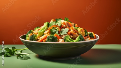 A colorful bowl brimming with vibrant broccoli and crisp carrots, set on a table