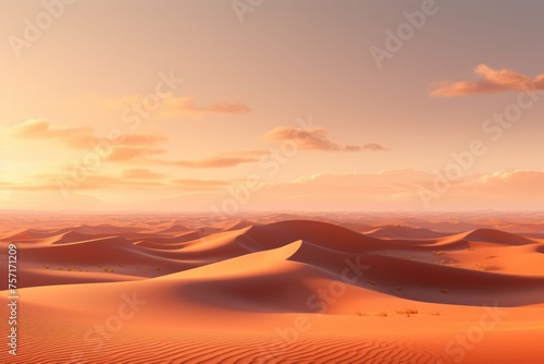 AI generated desert landscape with sand dunes and a sunset © Michael Böhm