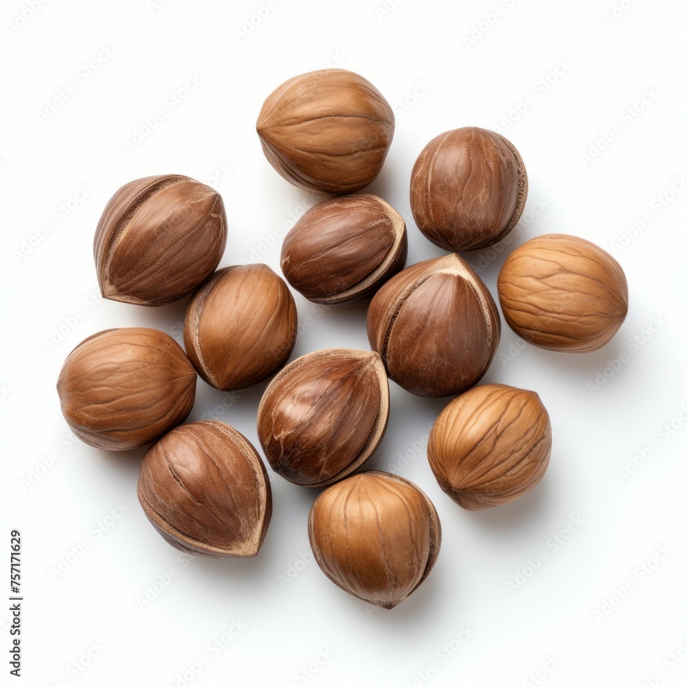 Hickory Nuts isolated on white background Hickory Nuts isolated on white background