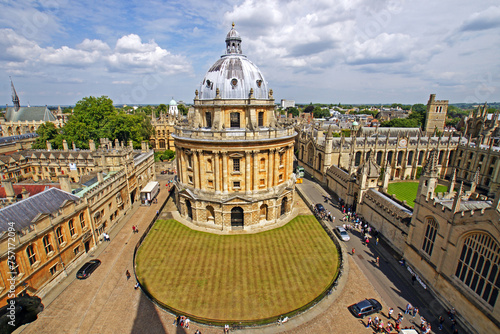 The Radcliffe Camera, a symbol of the University of Oxford and a gargoyle from the Church of St Mary the Virgin