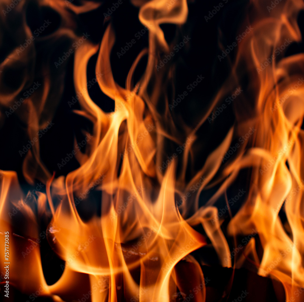 fire flame with sparks on black background. fire flame with sparks on black background.