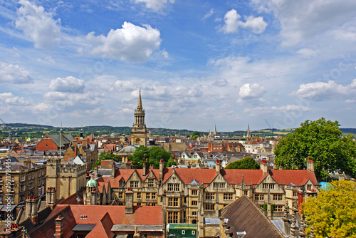 Oxford City viewed from the tower of St. Mary church, UK