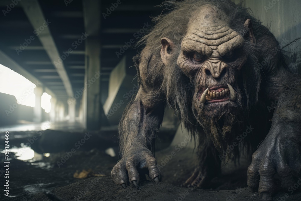A massive troll lurking under a bridge.