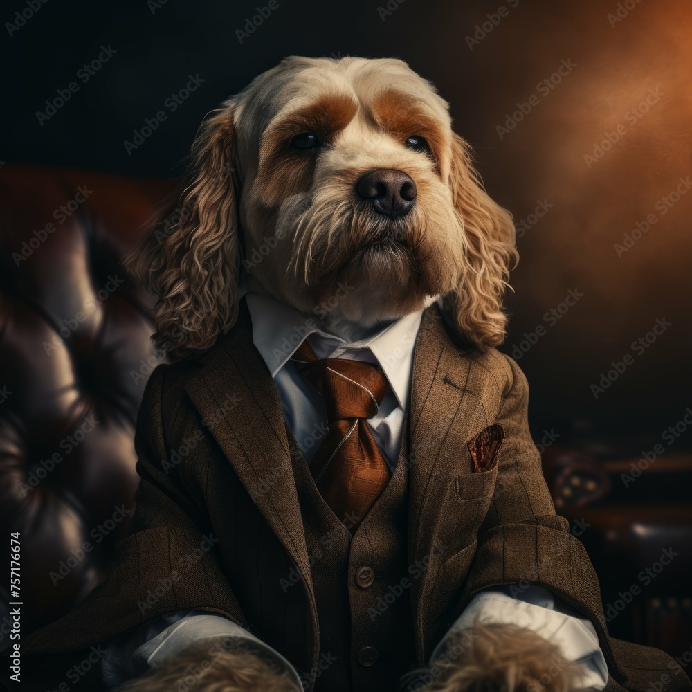 Dog in a suit
