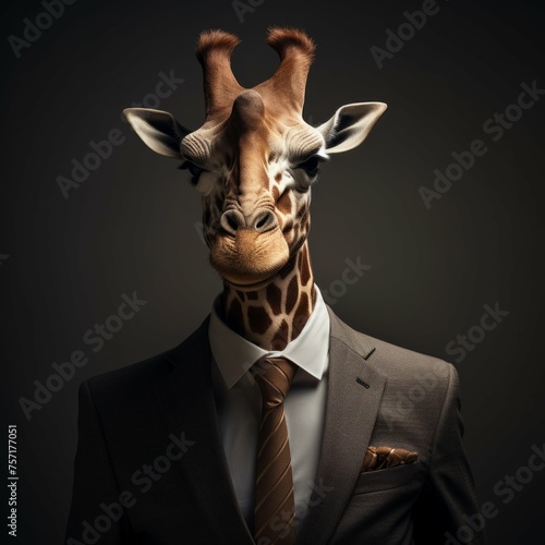 Giraffe in a suit