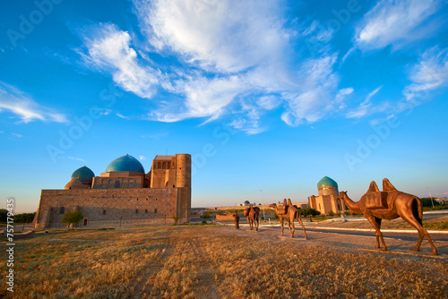 Mausoleum of Khoja Ahmed Yasawi. UNESCO World Heritage Site, Turkestan, Kazakhstan. photo