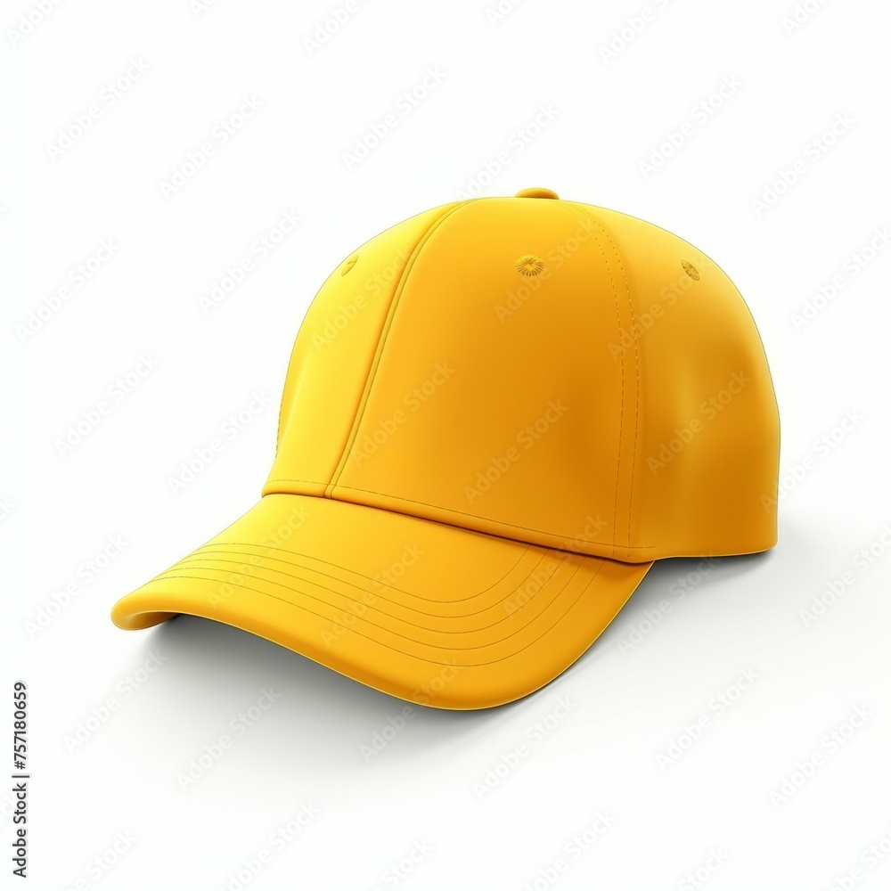 Fototapeta premium Yellow Cap isolated on white background