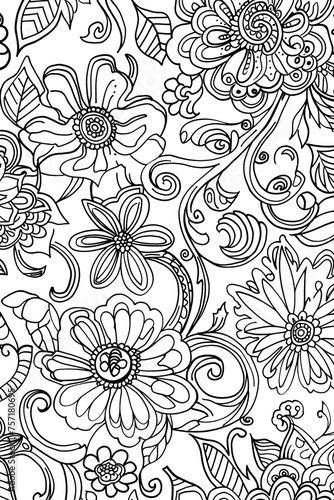 Intricate and engaging floral patterns for a relaxing coloring book activity for adults