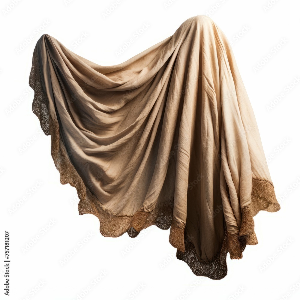 Beige Shawl isolated on white background