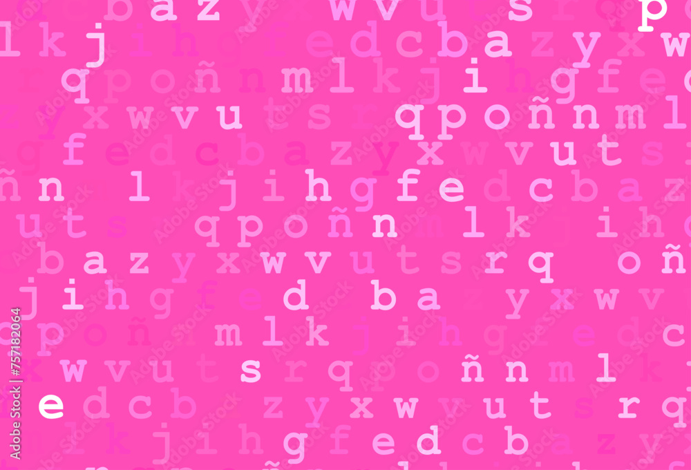Light pink vector background with signs of alphabet. Light pink vector background with signs of alphabet.