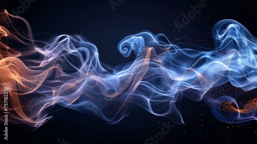 Set of modern elements of an air flow on a transparent background. Abstract light effect blowing from an air conditioner, purifier, or humidifier.