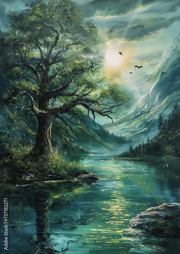 Inspiring Quotes Blended with Nature Scenes Oil Paint
