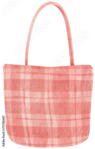 cloth bag watercolor illustration for summer decorative element