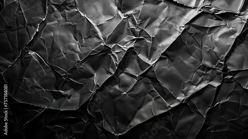 An elegant image showcasing the complex folds of crinkled material, creating a chic charcoal aesthetic perfect for sophisticated fashion or design elements.