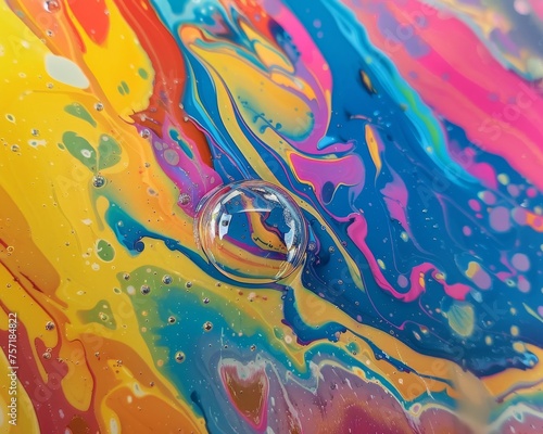 Closeup of a bubbles soap film