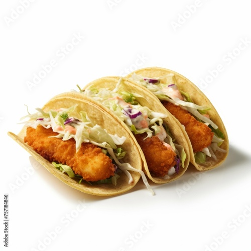 Fish Tacos isolated on white background