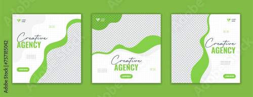 Organic shape corporate social media post design, business online carousel template