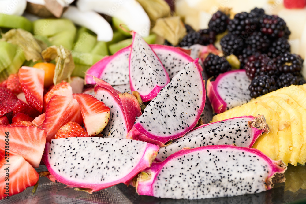 assorted fruits strawberries kiwi grape coconut coconut blackberries pumpkin white dragon assorted fruits strawberries kiwi grape coconut coconut blackberries pumpkin white dragon
